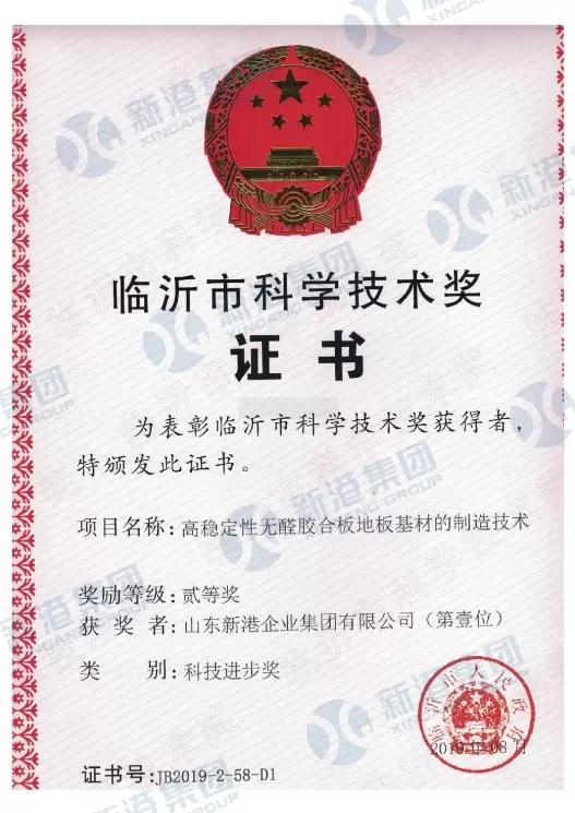 Certificaat van de wetenschaps- en technologieprijs